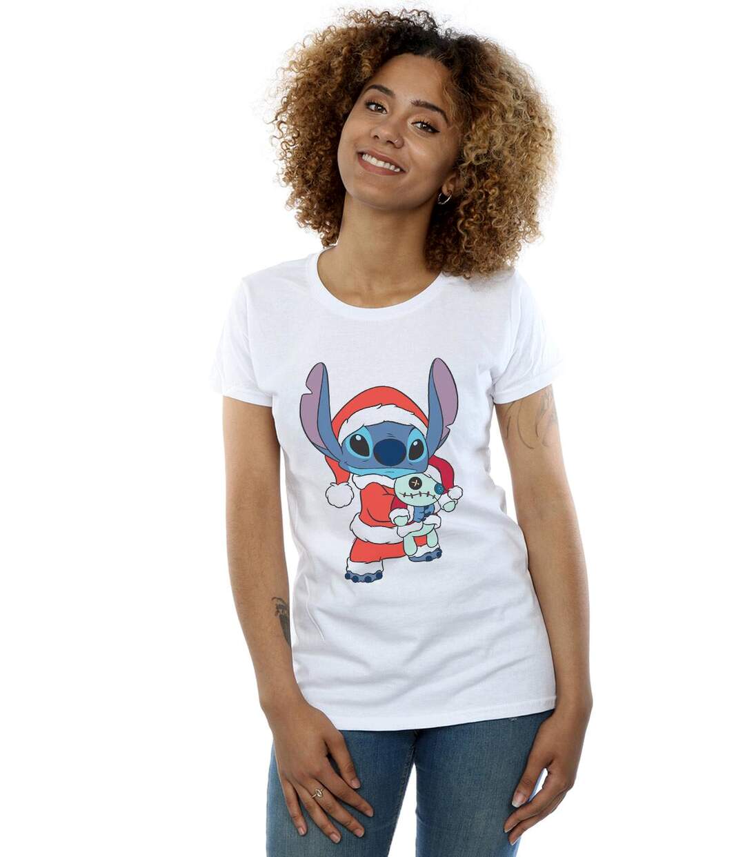 Disney Femmes/Les femmes Lilo And Stitch Stitch Christmas - T-shirt en coton (Blanc) - UTBI15992-2