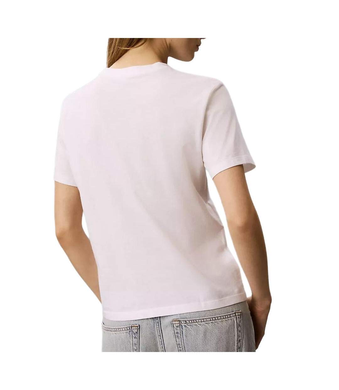 T-Shirt blanc/noir femme calvin klein jeans classic-2
