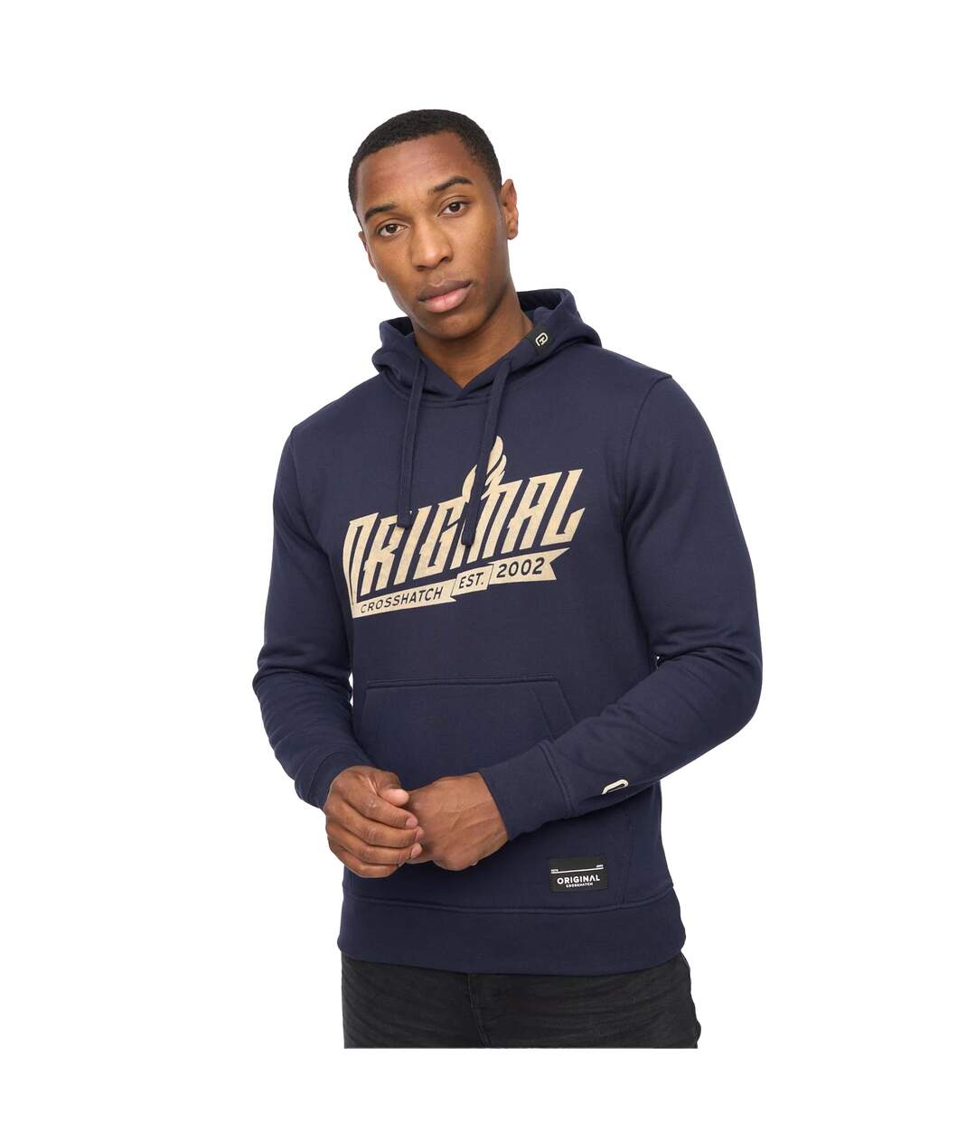Sweat À Capuche Jampstead Homme Bleu Marine Crosshatch-2