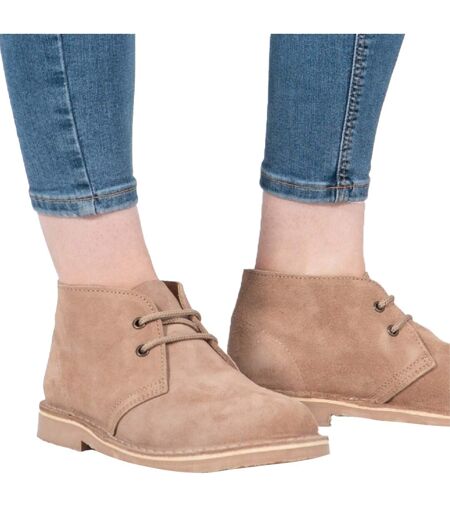 Roamers Womens/Ladies Real Suede Unlined Desert Boots (Light Taupe) - UTDF209