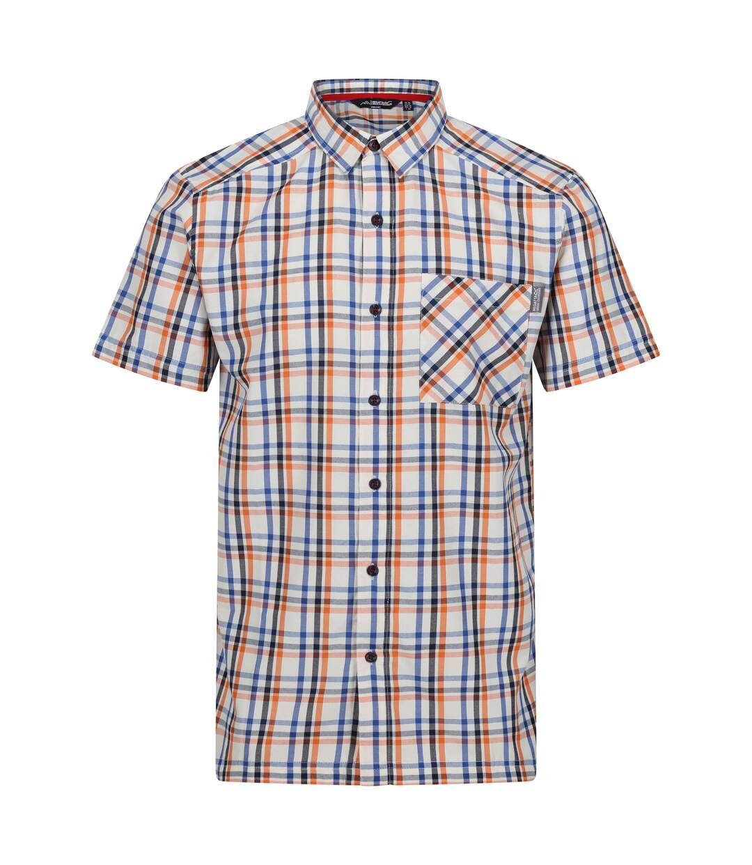 Mens Mindano Viii Checked Short-sleeved Shirt New Royal Persimmon Marshmallow Regatta-1