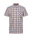 Mens Mindano Viii Checked Short-sleeved Shirt New Royal Persimmon Marshmallow Regatta-1