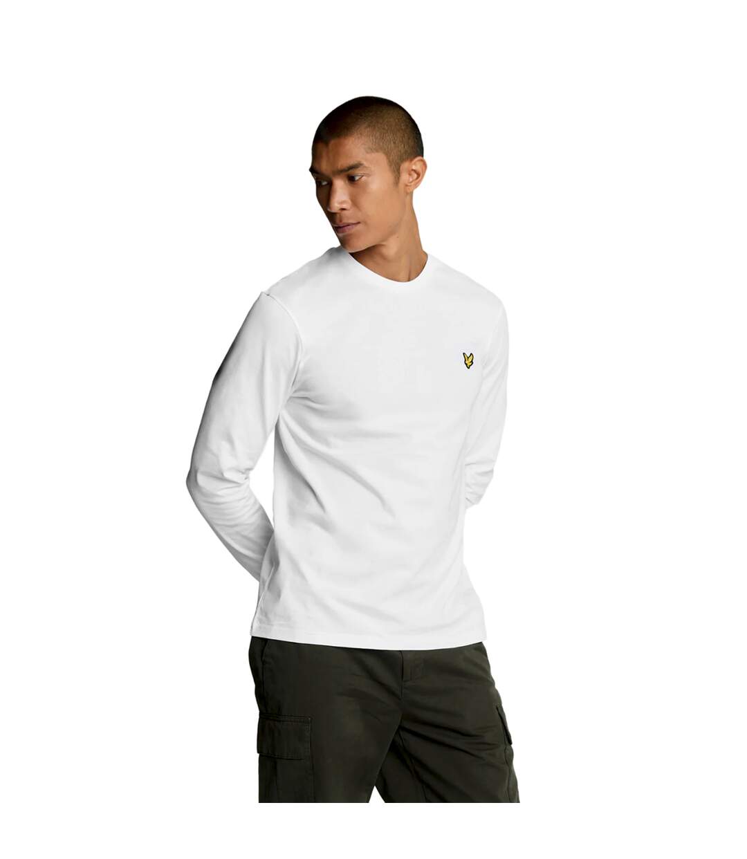 Mens plain long-sleeve t-shirt blanc Lyle & Scott-3