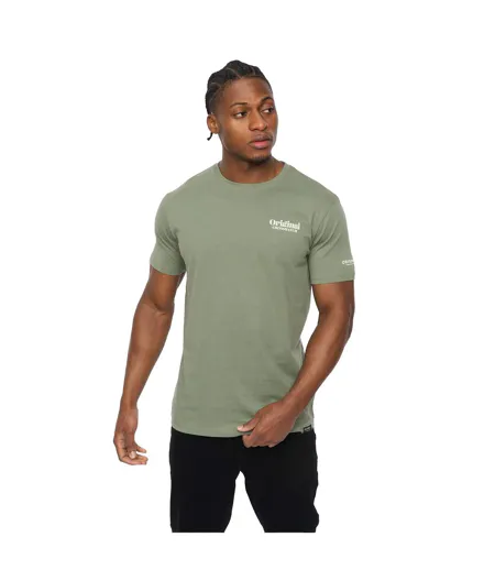 Mens Simtanks T-shirt Olive Crosshatch
