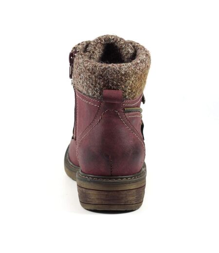 Bottines Benson Femme Bordeaux Lunar