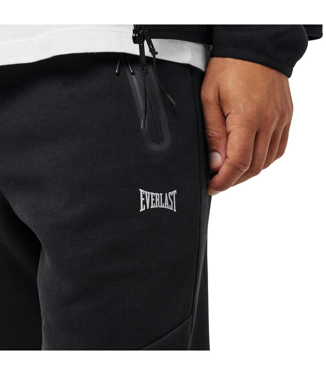 Mens Athletic Jogging Bottoms Black Everlast-4