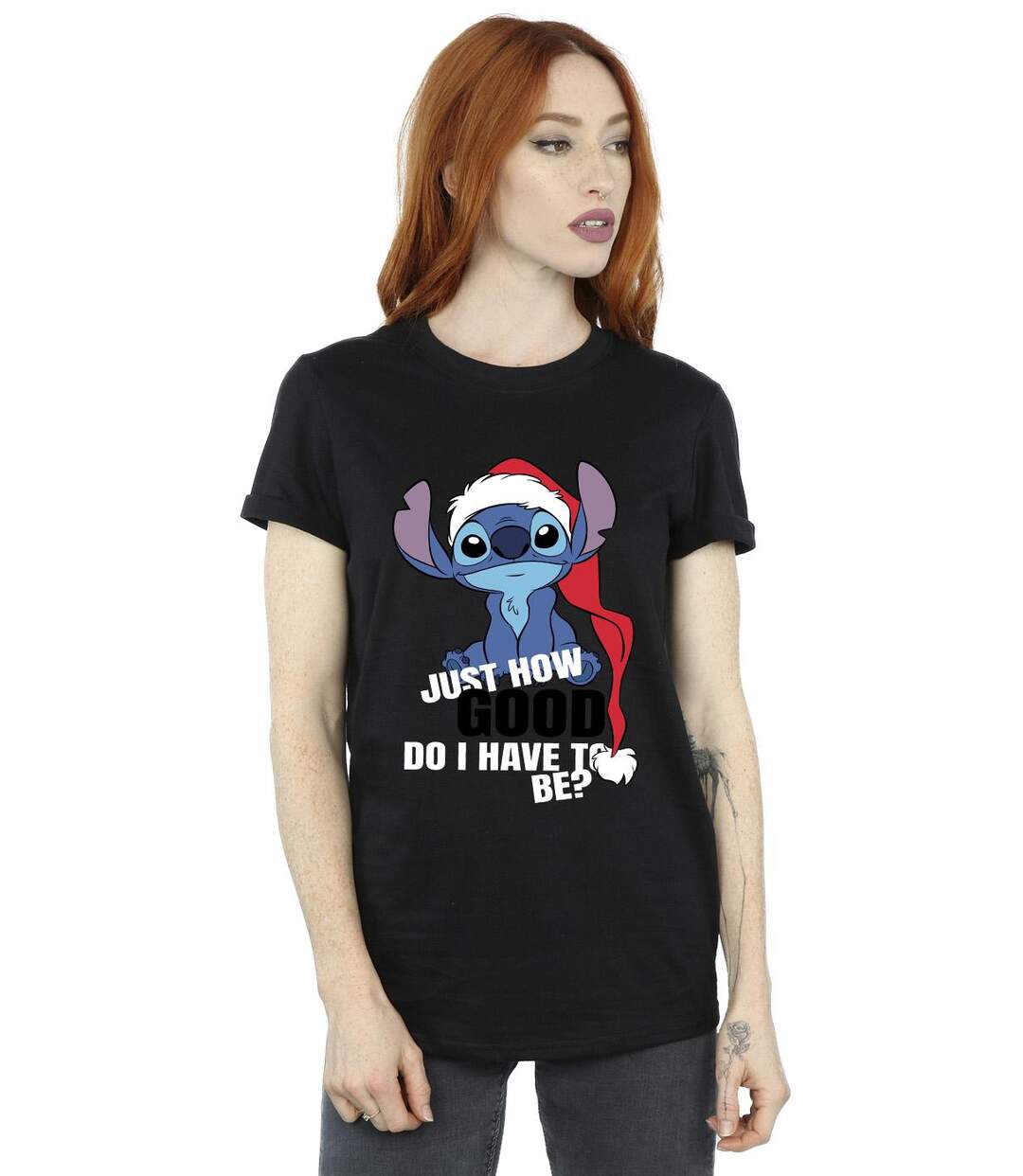 Disney Femmes/Les femmes Lilo & Stitch Just How Good - T-shirt boyfriend en coton (Noir) - UTBI30697-2
