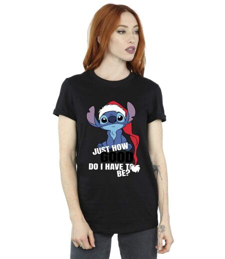 Disney Femmes/Les femmes Lilo & Stitch Just How Good - T-shirt boyfriend en coton (Noir) - UTBI30697