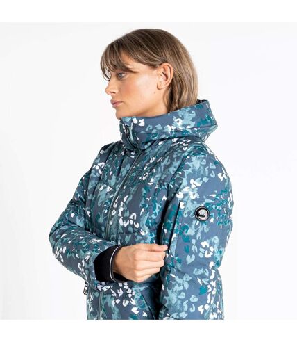 Dare 2B Womens/Ladies Verdict Animal Print Insulated Hooded Ski Jacket (Canton Green) - UTRG8397