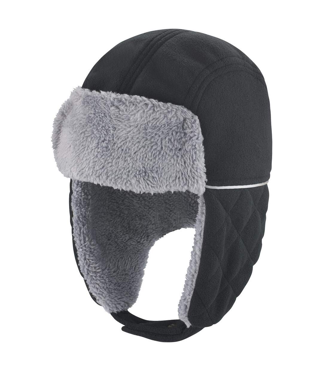 Unisex adult ocean trapper hat black/grey Result Winter Essentials-1