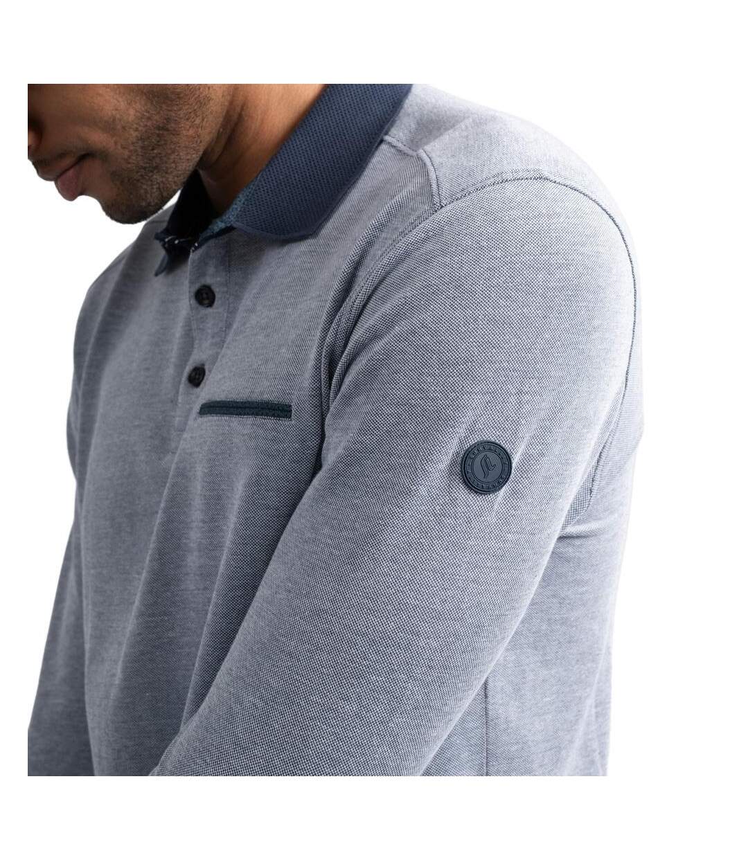 Polo manches longues bleu homme sun valley belviuw-2