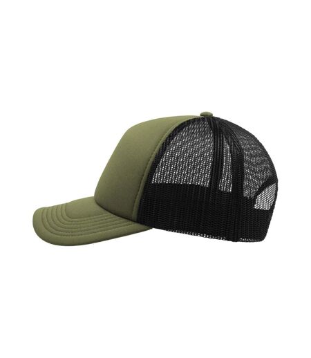 Casquette Style Trucker Rapper Mixte Olive Noir Atlantis