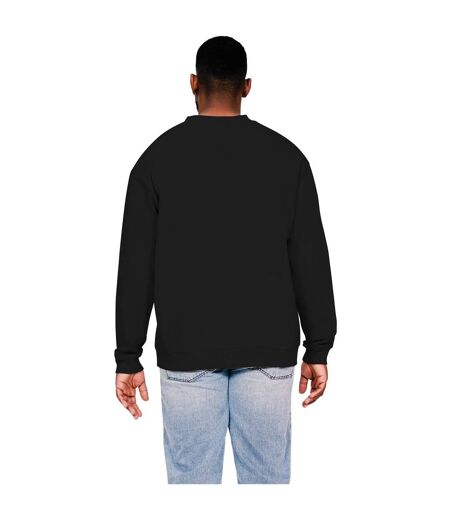 Mens Ringspun Cotton Extended Neckline Oversized Sweatshirt Black Casual Classics