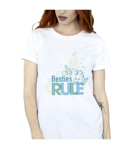 Disney Femme/Ladies The Little Mermaid Besties Cotton Boyfriend T-Shirt (Blanc) - UTBI31107