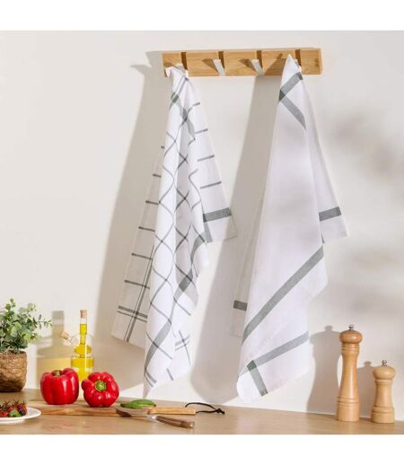 Lot de 2 Torchons de Cuisine Traditionnels 70cm Vert