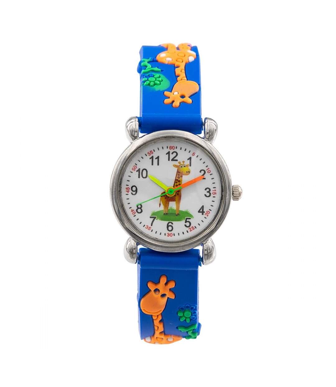 Montre Originale Enfant Unisexe Silicone Girafe Bleu