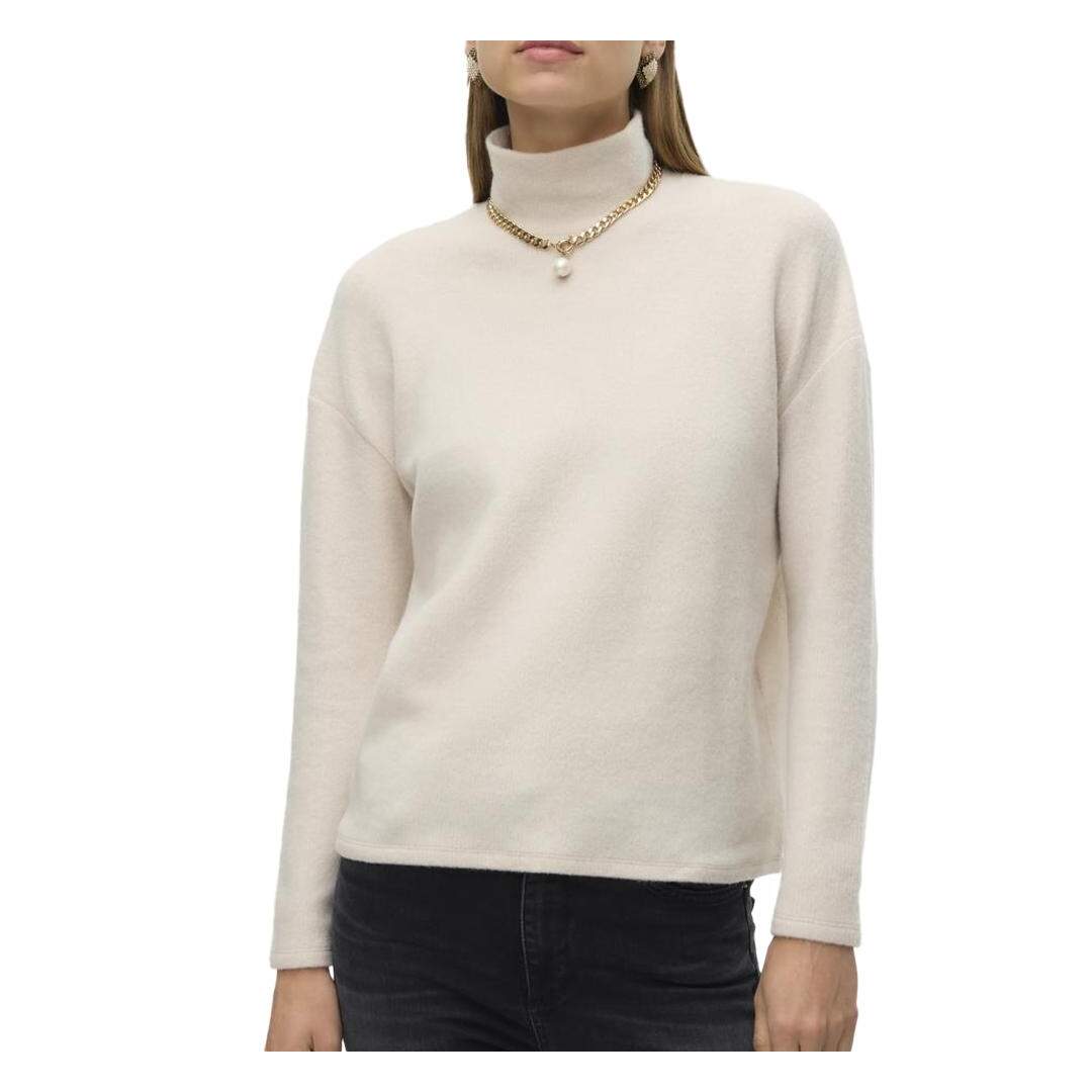 Pull beige femme vero moda top-light - l-1