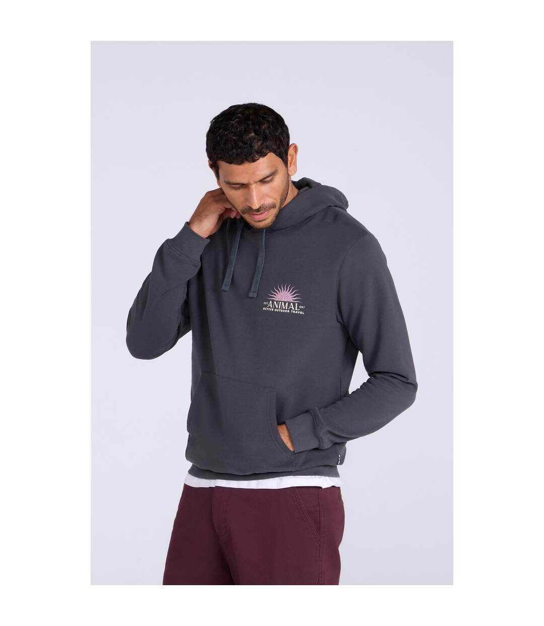 Mens River Organic Hoodie Alloy Grey Mountain Warehouse-1