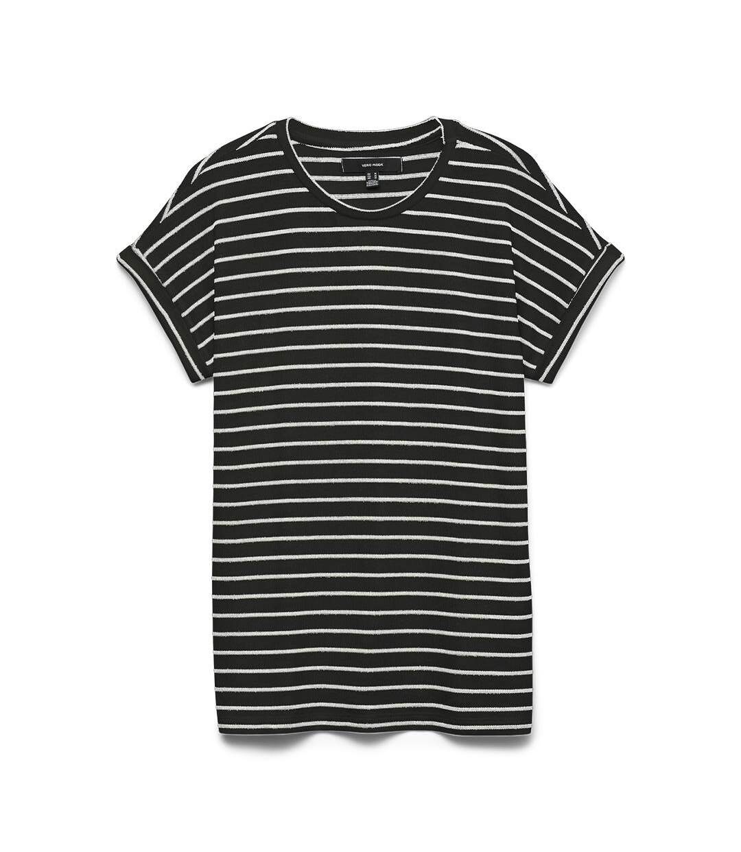 T-Shirt rayure noir femme vero moda brianna 10291353-1