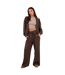 Womens/ladies Scuba Full Zip Hoodie Chocolate Brave Soul-4