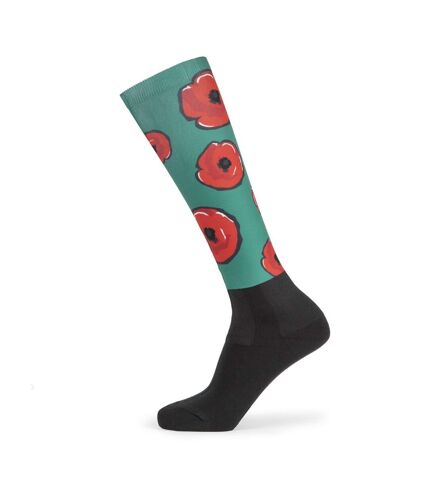 Aubrion Unisex Adult Hyde Park Poppy Knee High Socks (Aqua Green/Red) - UTER1845