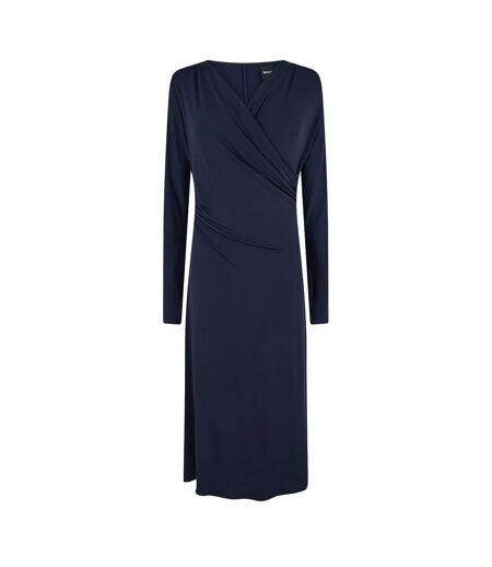 Robe Portefeuille Manches Longues Ettita Femme Bleu Foncé Boss