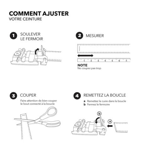 Ceinture en cuir noir pour hommes - Ajustable et élégante, idéale pour tous les styles