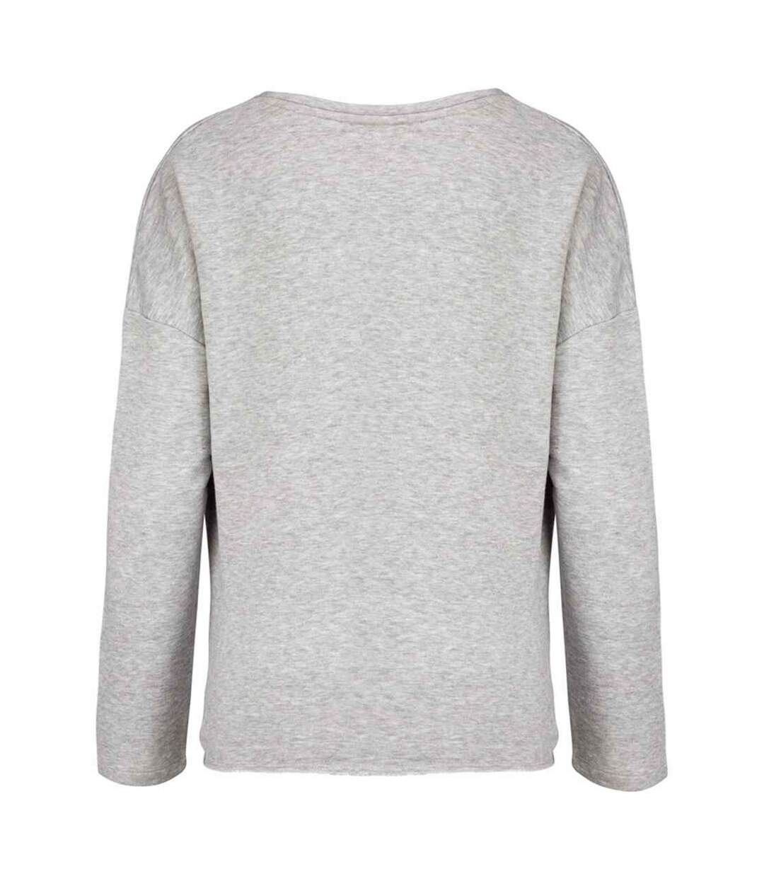 Womens/ladies Oversized Sweatshirt Light Grey Kariban-2