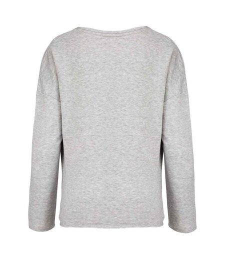 Womens/ladies Oversized Sweatshirt Light Grey Kariban
