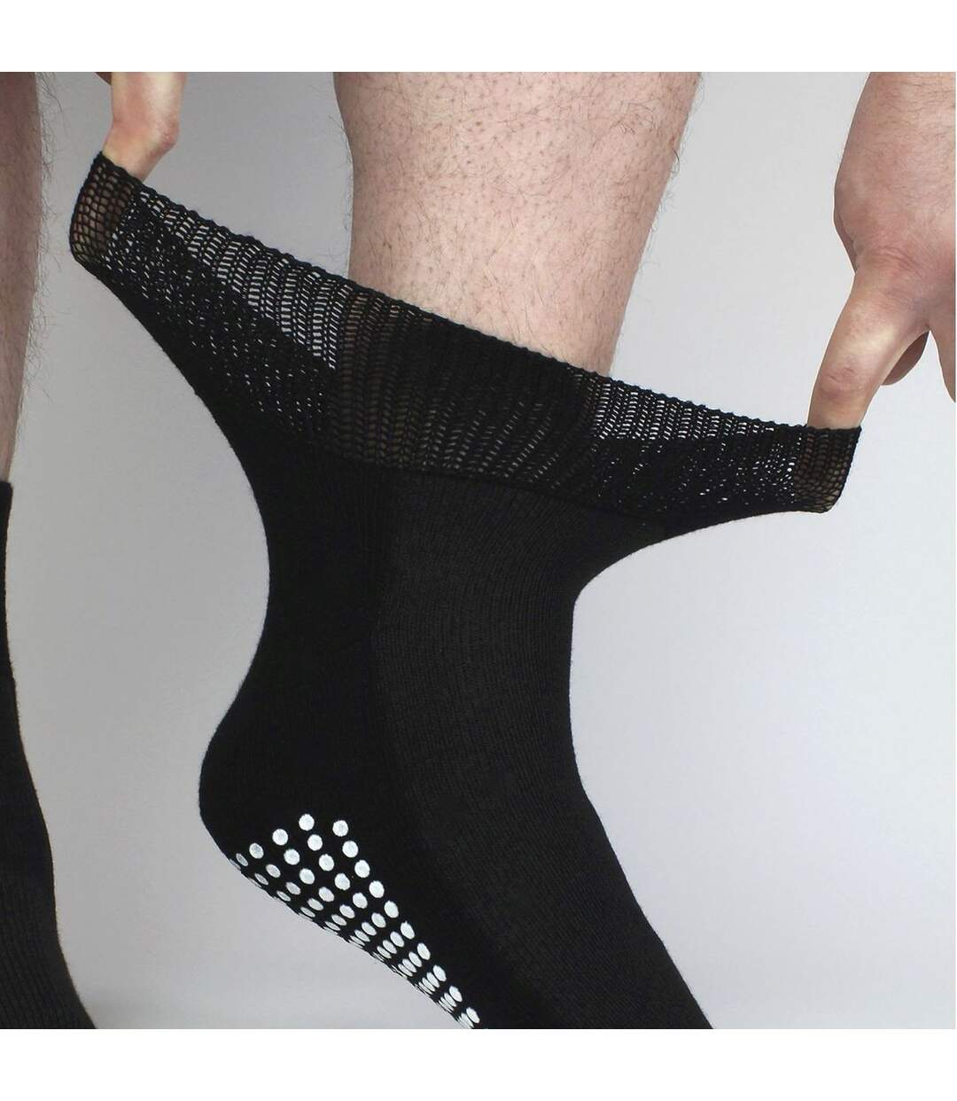 4 Pack Short Bamboo Diabetic Socks With Grips for Men and Women-2