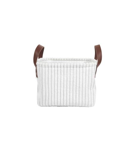 Lot de 3 Paniers de Rangement Velours Côtelé 36cm Blanc