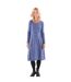 Robe Mi-longue Manches Longues Femme Bleu Lazy Jacks-1