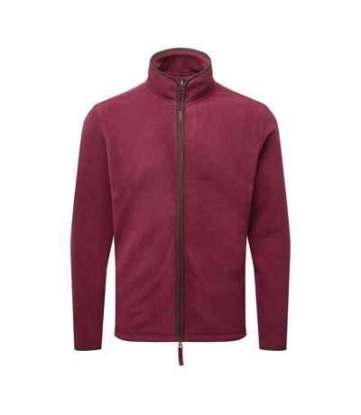 Premier Mens Artisan Fleece Jacket (Burgundy/Brown) - UTPC5654