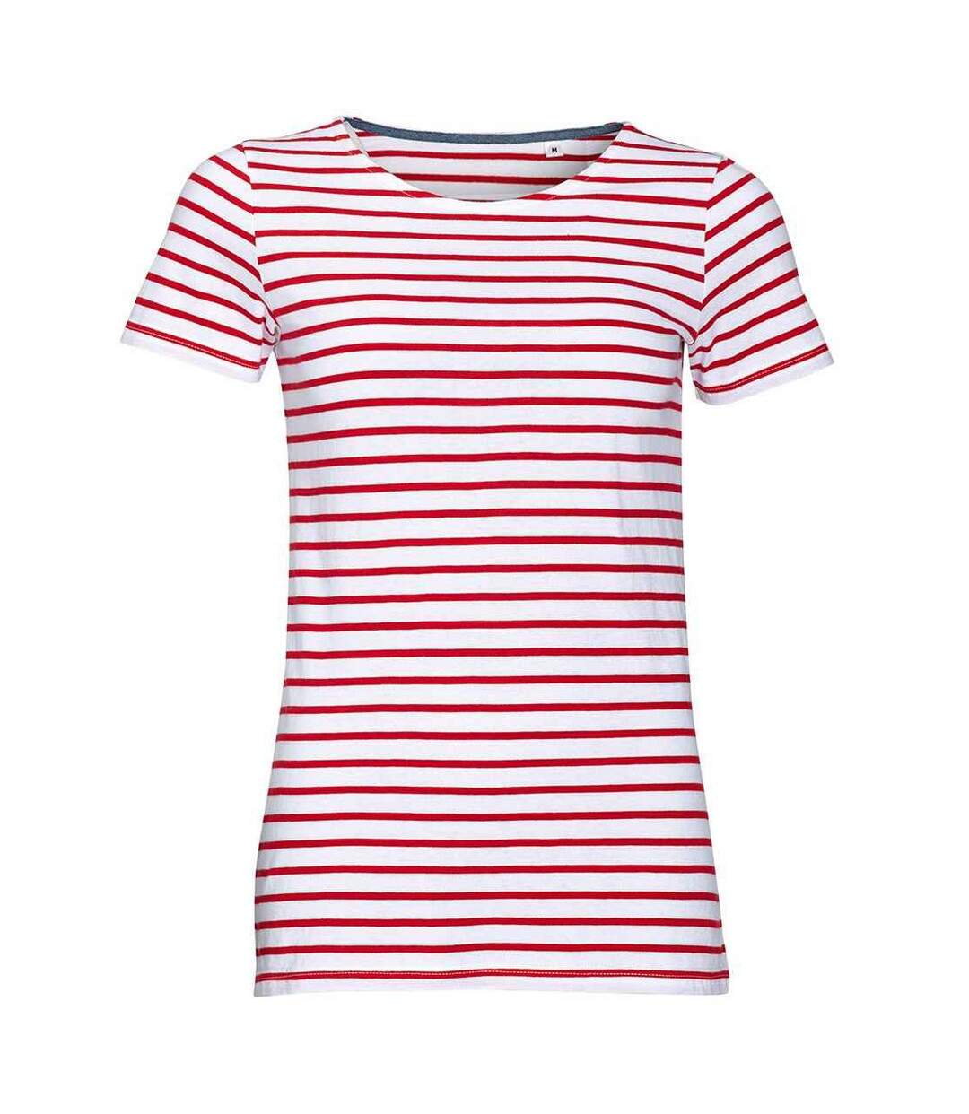 T-shirt Miles Femme Blanc Rouge SOLS-1
