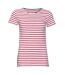 T-shirt Miles Femme Blanc Rouge SOLS-1
