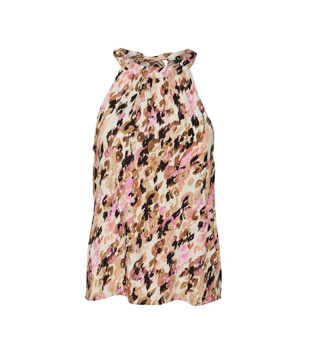 Top beige femme vero moda halterneck-1