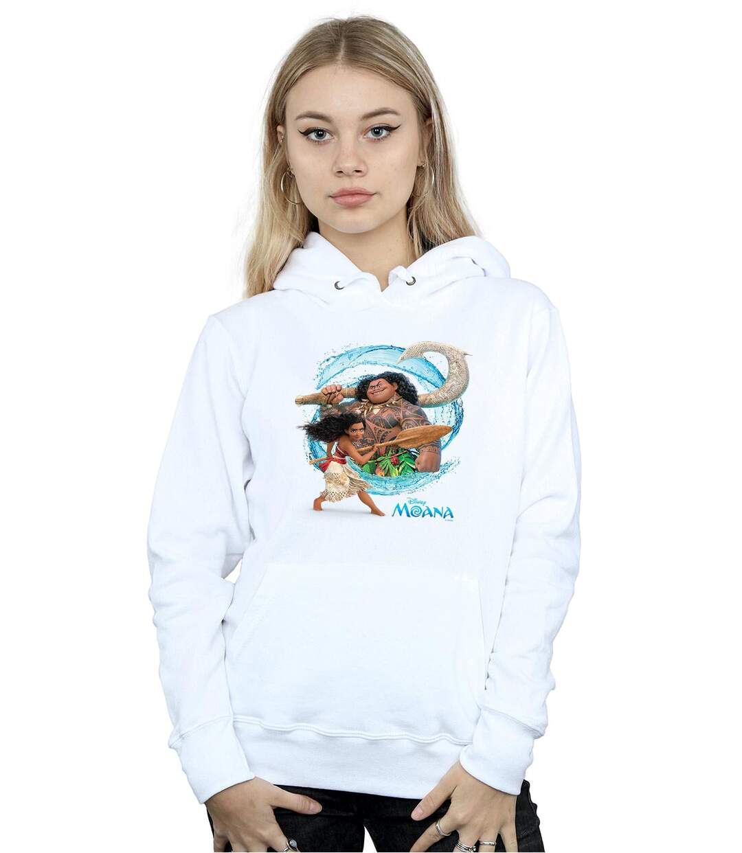 Disney - Sweat à capuche MOANA AND MAUI WAVE - Femme (Blanc) - UTBI11568-2