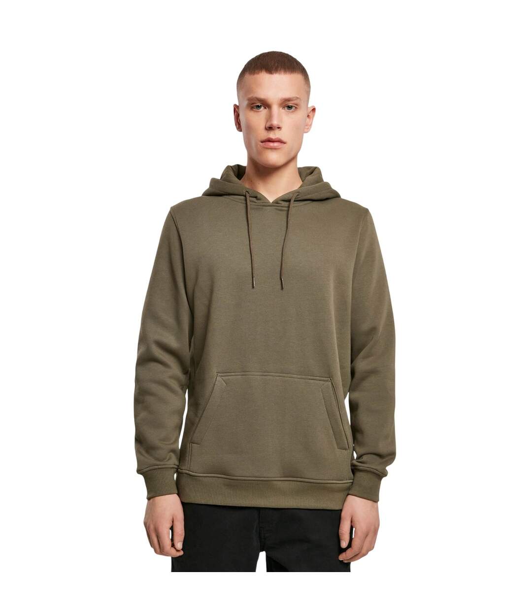 Sweat À Capuche Homme Olive Build Your Brand-2