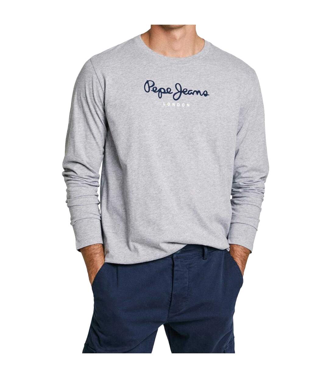 T-shirt Manches Longues Motif/style Logo Homme Gris Pepe Jeans-1