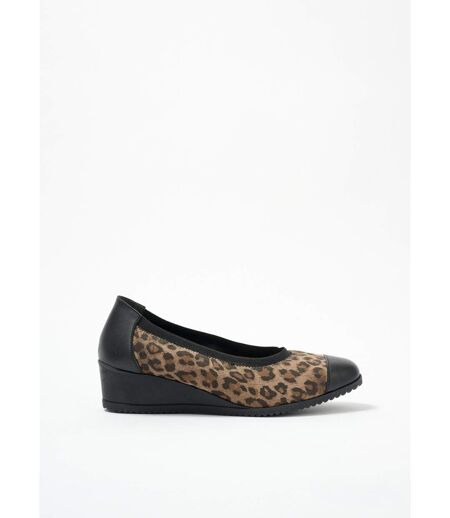 Ballerines compensées grande largeur cuir