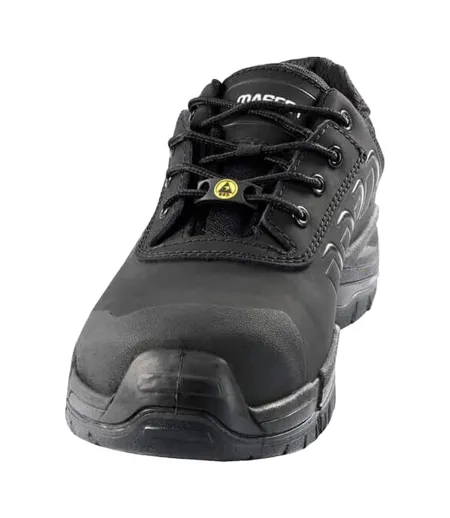 Mens Footwear Fit Ultar Leather Safety Shoes Black Mascot