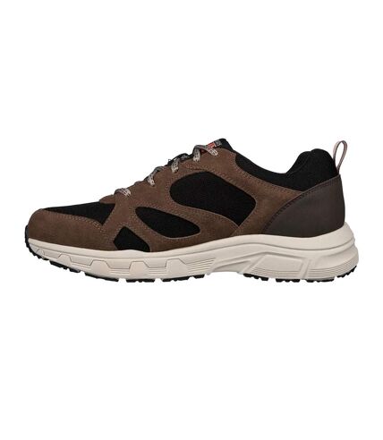 Skechers Mens Oak Canyon Sunfair Suede Relaxed Fit Sneakers (Brown/Black) - UTFS9553