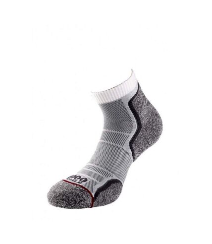 1000 Mile Mens Ankle Socks (Pack of 2) (White/Gray) - UTCS993
