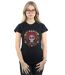 Disney T-shirt en coton imprimé tête de mort brodée Femmes/Dames Coco (Noir) - UTBI14497-2