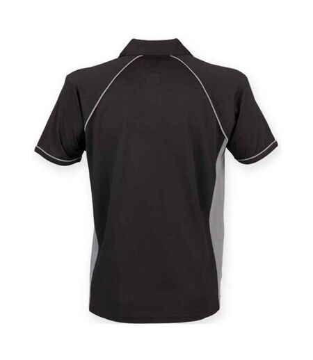 Finden and Hales Mens Performance Piped Polo Shirt (Gray/Black)