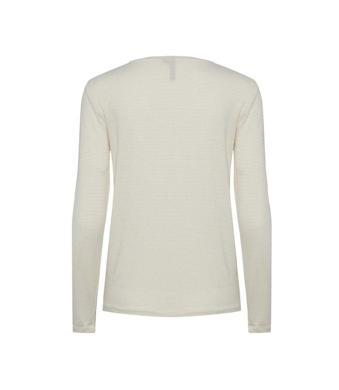 T-Shirt manches longues blanc/doré femme pieces billo - l-2