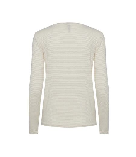 T-Shirt manches longues blanc/doré femme pieces billo - l