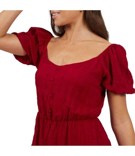 Robe Courte Manches Courtes Femme Rouge Brave Soul