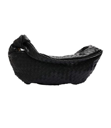 Womens/ladies Knotted Shoulder Bag One Size Black Where's That From