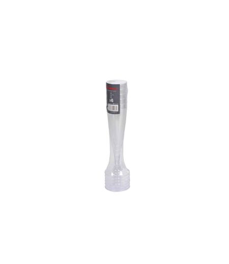 Lot de 6 Flûtes à Champagne Réutilisable Plastique 14cl Transparent